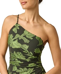 Adrianna Women's Printed Burnout One-Shoulder Dress