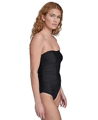 Calvin Klein Women's Shirred Bandeau Neck One-Piece Swimsuit