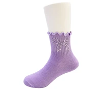 Rainbow Sugar Girls' 4-8.5 Mid Crew Socks, 8-Pack