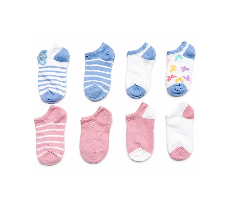 Rainbow Sugar Girls' 4-8.5 Low Cut Socks, 10-Pack