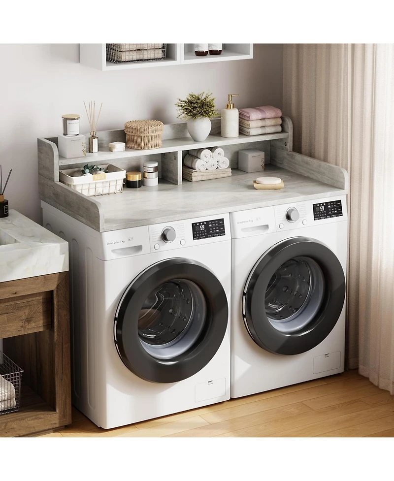 gaomon 2-Tier Washer Dryer Countertop, Shelf/Drawers Non-Slip Laundry Topper