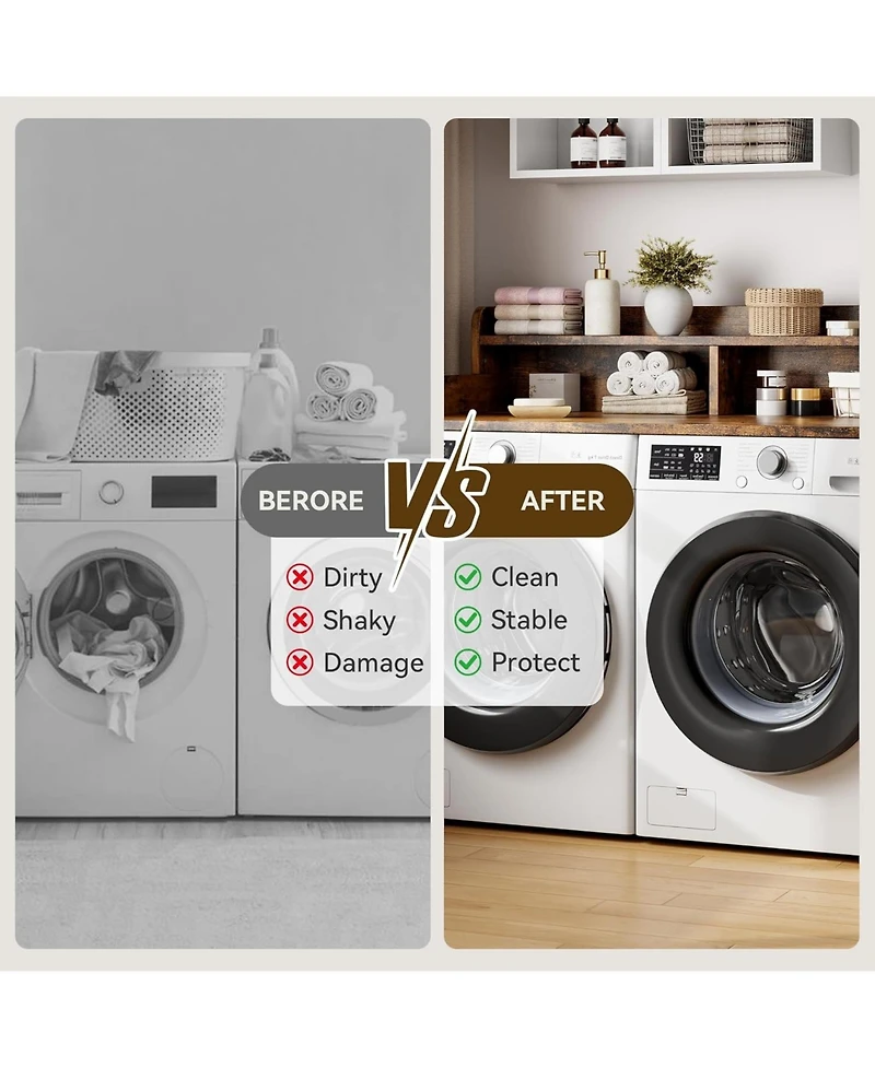 gaomon 2-Tier Washer Dryer Countertop, Shelf/Drawers Non-Slip Laundry Topper