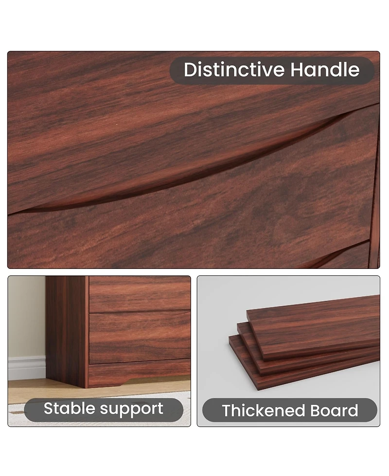 homfan Tall 8-Drawer Wooden Dresser, Modern Storage Cabinet with Deep Drawers and Wide Top for Multi-Room Use