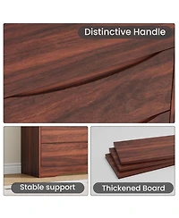 homfan Tall 8-Drawer Wooden Dresser, Modern Storage Cabinet with Deep Drawers and Wide Top for Multi-Room Use