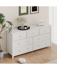 homfan 5 Drawer Dresser for Bedroom, 45'' Tall Dresser, Chest of Drawers, Wooden Dressers with Clothes Storage Cabinet Bedroom