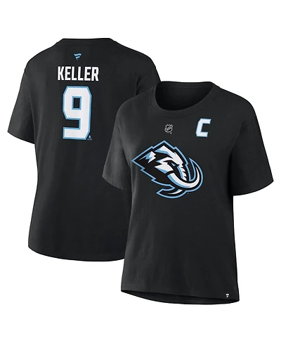Fanatics Women's Clayton Keller Black Utah Mammoth Authentic Stack Name & Number T-Shirt