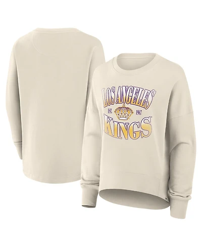 Fanatics Women's Cream Los Angeles Kings Oversized Vintage Slice Pullover Sweatshirt