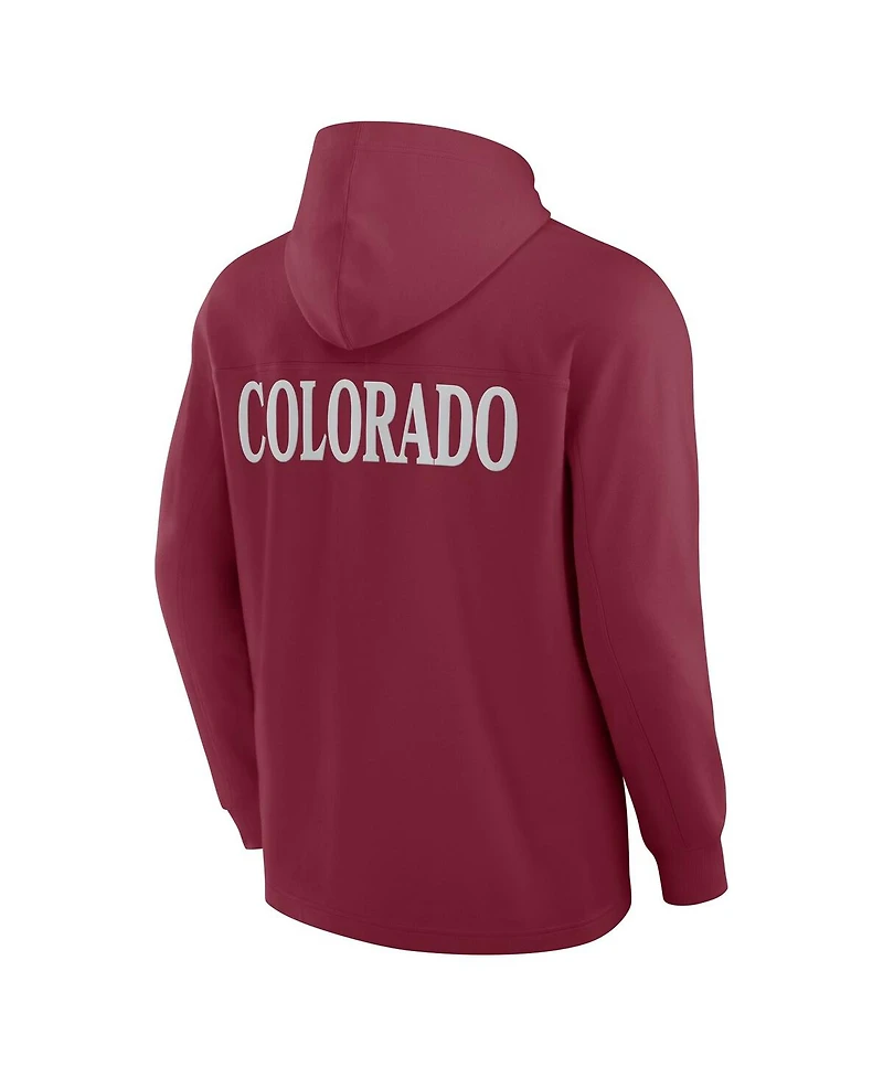 Fanatics Men's Burgundy Colorado Avalanche Elements Blaze Tri-Blend Long Sleeve Hoodie T-Shirt