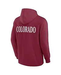 Fanatics Men's Burgundy Colorado Avalanche Elements Blaze Tri-Blend Long Sleeve Hoodie T-Shirt