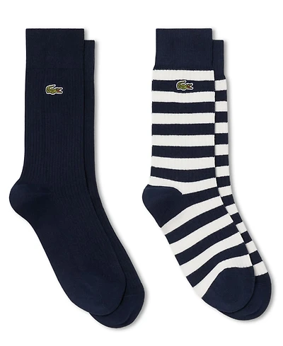 Lacoste Men's Fancy Crew Socks, 2-Pack