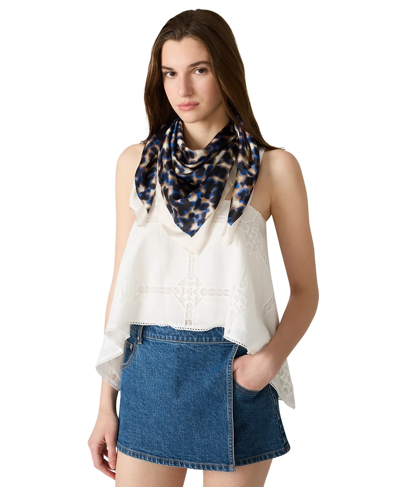 Steve Madden Leopard Printed Square Scarf