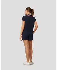 Cable & Gauge Women's Sporty Rib Polo and Short Set