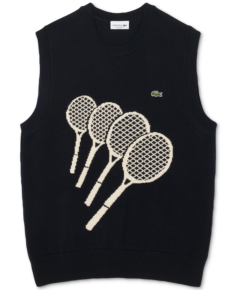 Lacoste Men's Tennis Racket Crewneck Sweater Vest