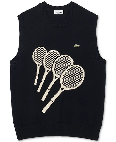 Lacoste Men's Tennis Racket Crewneck Sweater Vest
