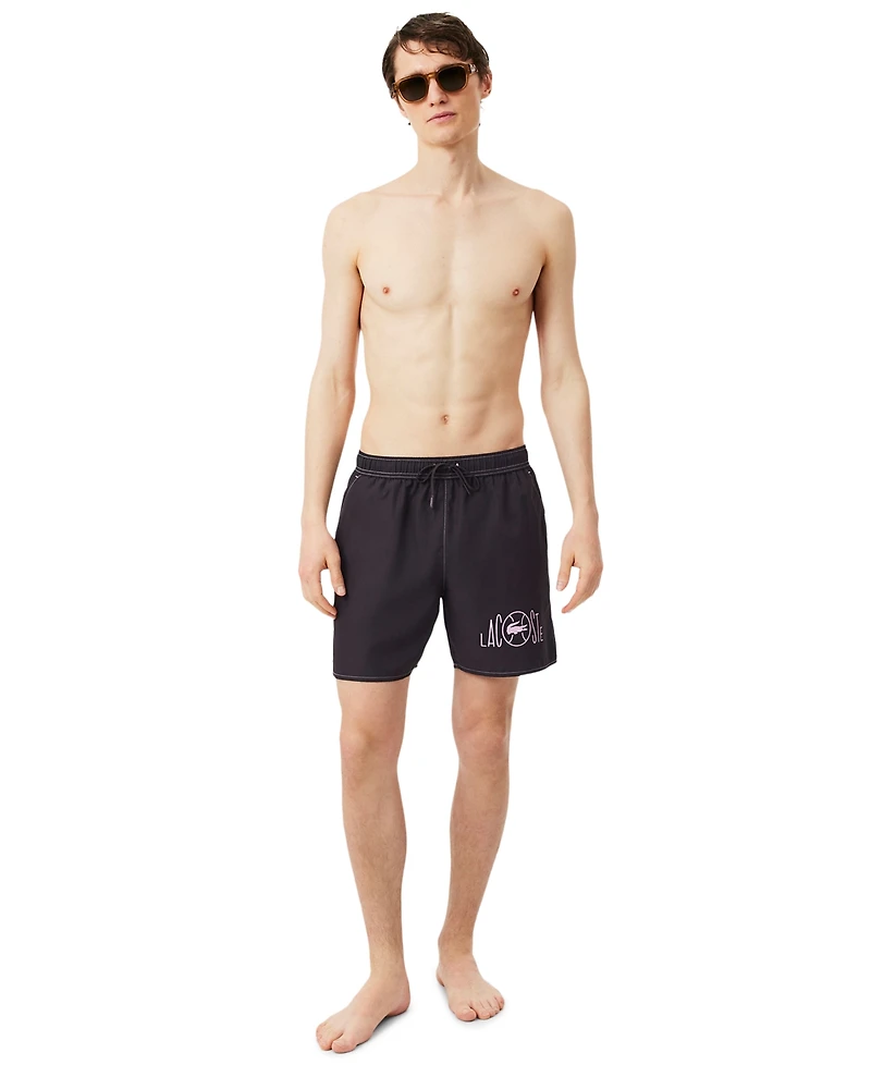 Lacoste Men's Quick-Dry Elastic Waistband Swim Shorts