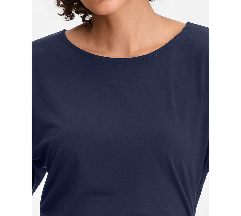 I.n.c. International Concepts Women's Ruched-Waist Short-Sleeve T-Shirt, Macy's Exclusive