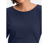 I.n.c. International Concepts Women's Ruched-Waist Short-Sleeve T-Shirt, Macy's Exclusive
