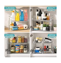 Sorbus 2 Pack 2-Tier Pull-Out Cleaning Organizers for Utility Organization, Household and Cleaning Supplies