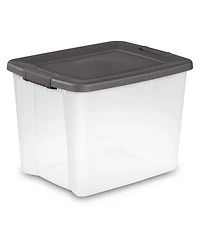 Sterilite ShelfTotes 50 Quart Clear Latched Plastic Storage Container, (12 Pack)