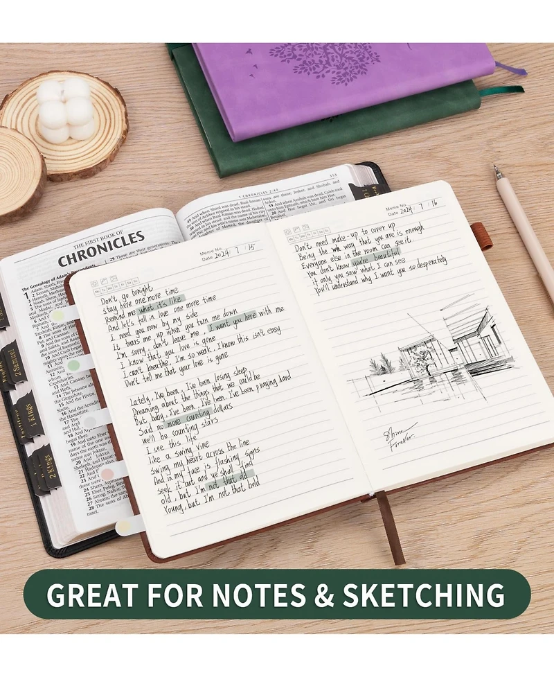 Gnuadz A5 Hardcover Notebook with Leather Lining - 200 Pages of Thick