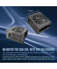 Thermaltake Toughpower Sfx Tt Premium Edition 750W 80 Plus Platinum Certified Fully Modular Atx 3.1 Power Supply Unit