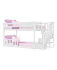 Max Lily Low Twin over Bunk with Stairs Single Guard Rail