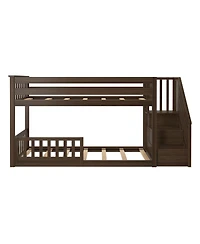 Max and Lily Low Twin over Bunk with Stairs Single Guard Rail