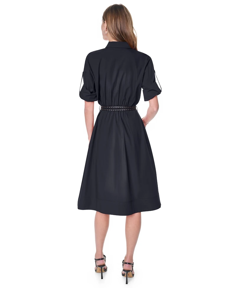 Dkny Petite Roll-Tab Button-Down Dress