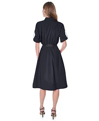 Dkny Petite Roll-Tab Button-Down Dress