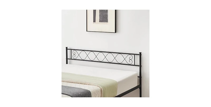 gaomon Size Metal Platform Bed Frame with Headboard and Footboard, Heart Shaped Bed Frame