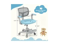 Slickblue Children Desk Chair with Adjustable Height, Armrest and Footrest for Study Room Use