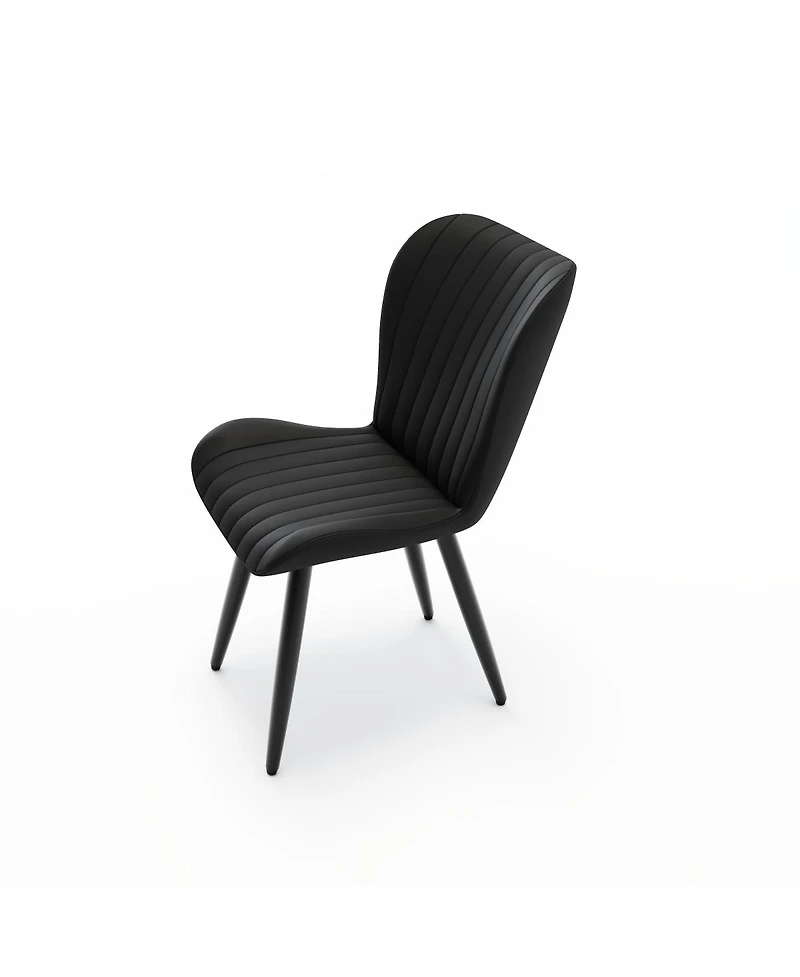 Streamdale Furniture 4 Modern Pu Leather Dining Chairs with Metal Legs
