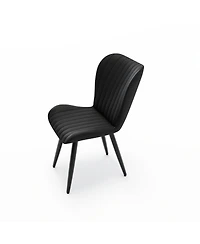 Streamdale Furniture 4 Modern Pu Leather Dining Chairs with Metal Legs