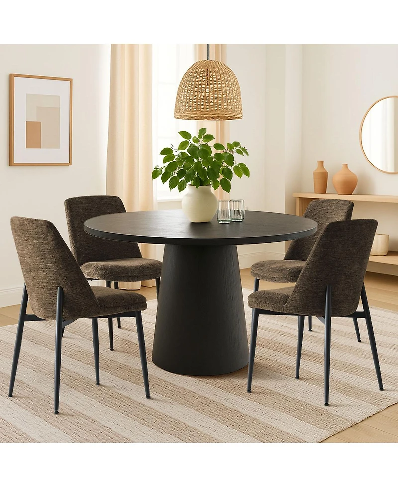 Maison Boucle Chenille Upholstered Dining Chairs Set of 4, Armless Side