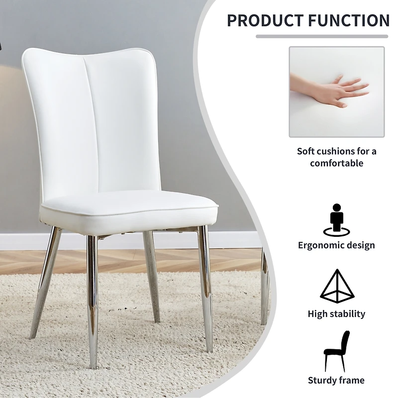 Streamdale Furniture Pu Dining Chairs (Set of 6)