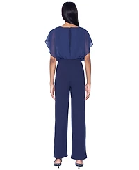 White Tie by Shani Women's Floral Applique Jumpsuit
