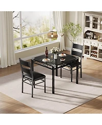 gaomon Dining Table Set for 2 with Upholstered Chairs, Dining Room Table Set for 2, for Kitchen, Apartment
