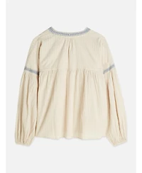 Scotch & Soda Women's Cotton Crepe Blouse with Embroidered Top