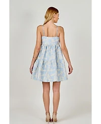 endless rose Women's Floral Jacquard Mini Dress