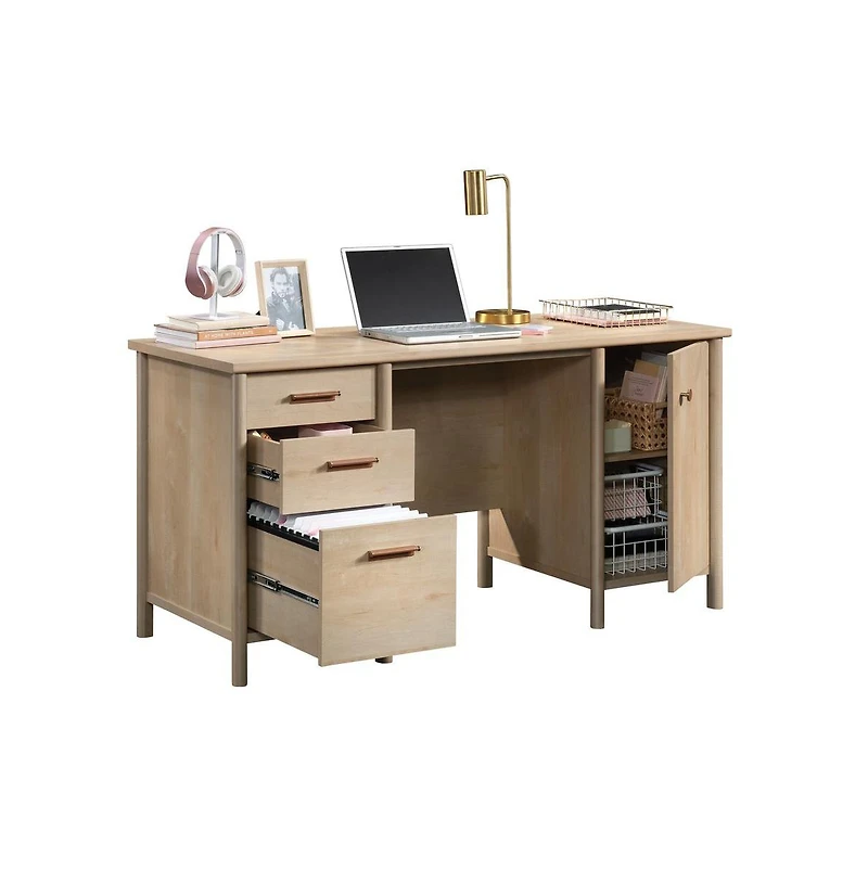 Sauder Whitaker Point Commercial Office Desk, Natural Maple finish