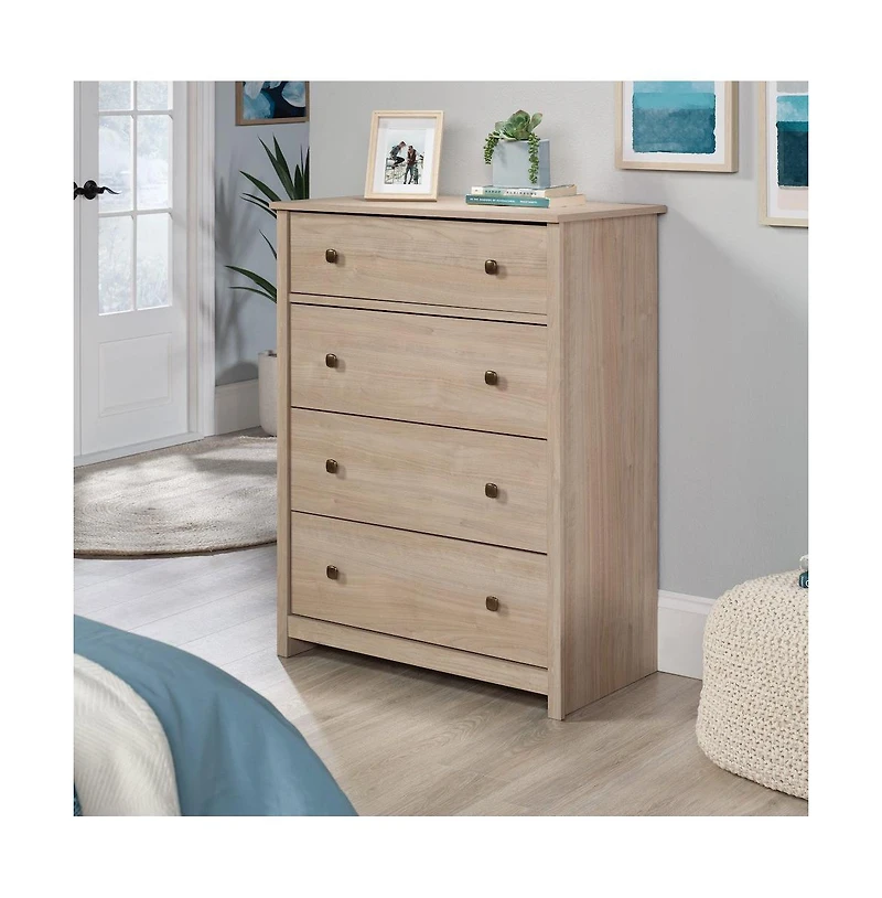 Sauder River Ranch 4-Drawer Bedroom Chest, Harvest Walnut Finish