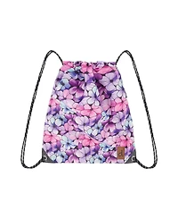 Deux par Deux Little Girl Floral Durable Lightweight Drawstring Bag