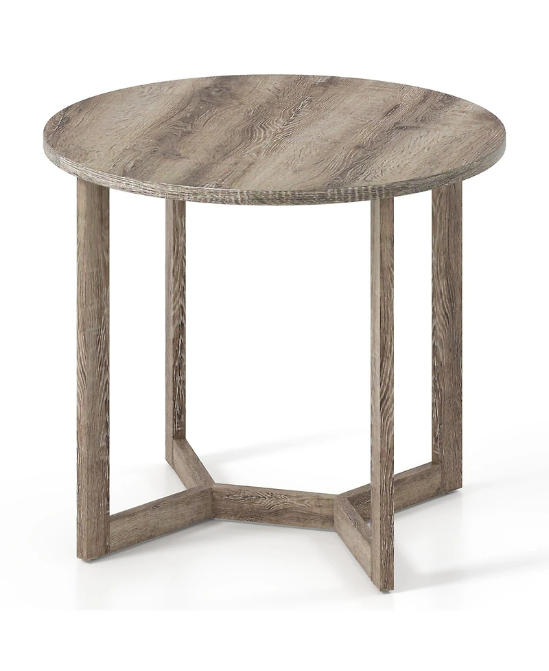 Slickblue Small Round Wood Dining Table 36 Inch Seats 2-4 Pedestal Base