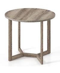 Slickblue Small Round Wood Dining Table 36 Inch Seats 2-4 Pedestal Base