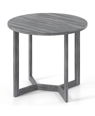Slickblue Small Round Wood Dining Table 36 Inch Seats 2-4 Pedestal Base