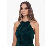 B&A By Betsy and Adam Women's Metallic Halter Gown