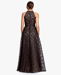 Betsy & Adam Women's Embroidered A-Line Gown