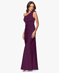 Betsy & Adam Women's One-Shoulder Draped Evening Gown