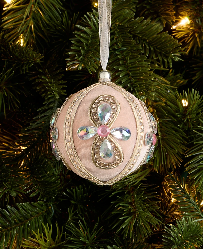Holiday Lane Jeweled Classics Embellished Ball Ornament, Macy's Exclusive
