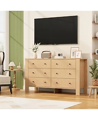 gaomon 6 Drawer Dresser with Deep Drawers and Metal Knobs for Bedroom, Entryway